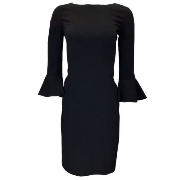 Michael Kors CollectionCascade DressBlack Bell Sleeves (B1)
